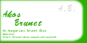 akos brunet business card